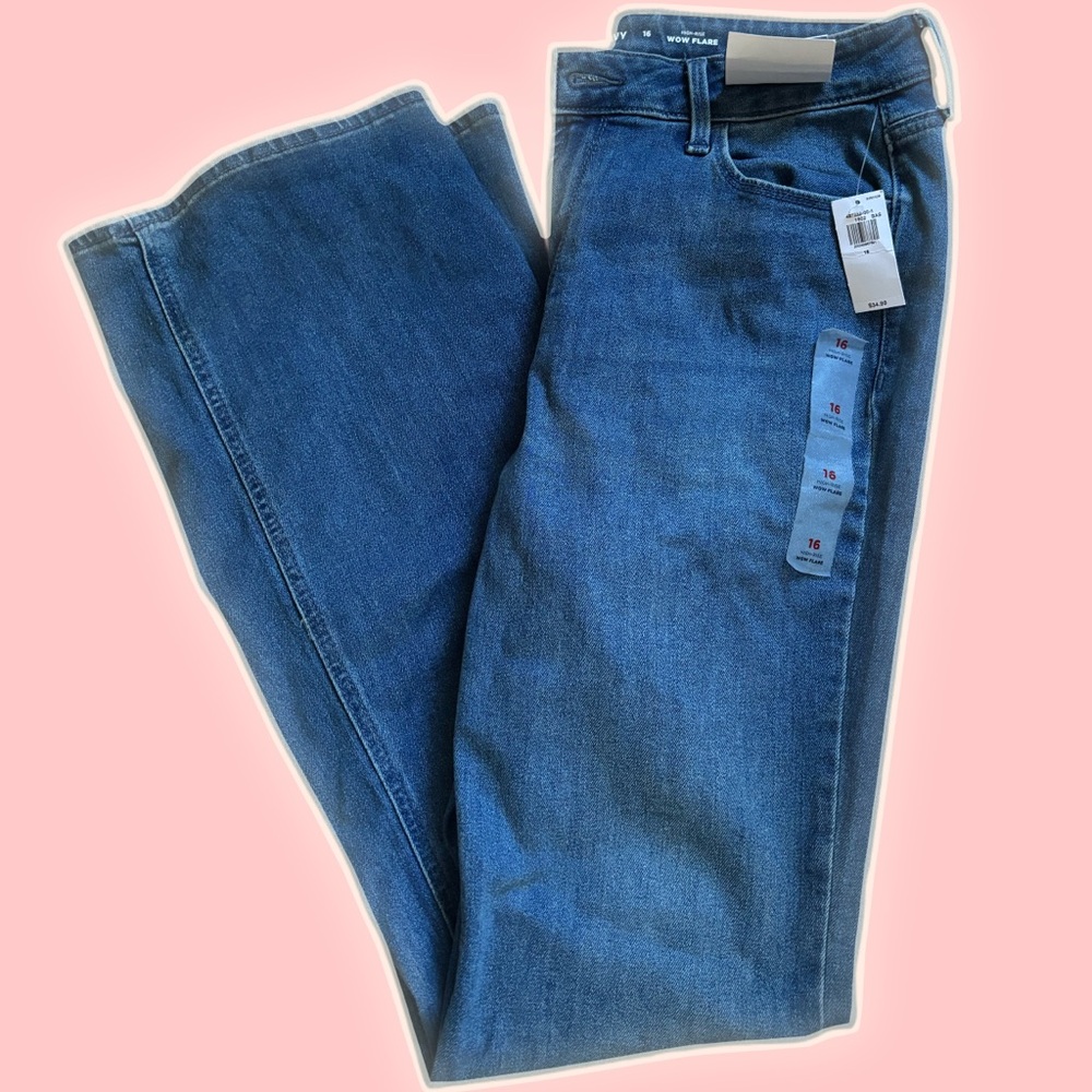Old Navy Blue Flare Wide Leg Jeans